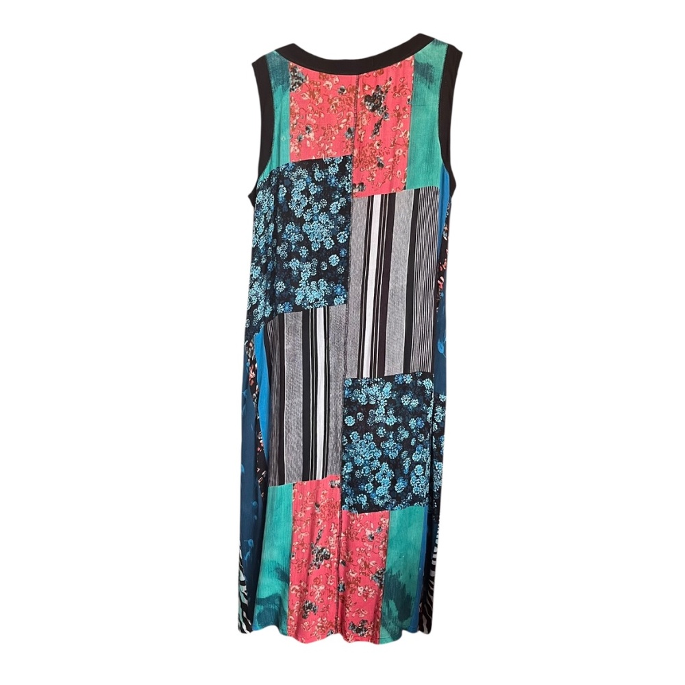 La Cera Multicolor Rayon Patchwork Button Front S… - image 2